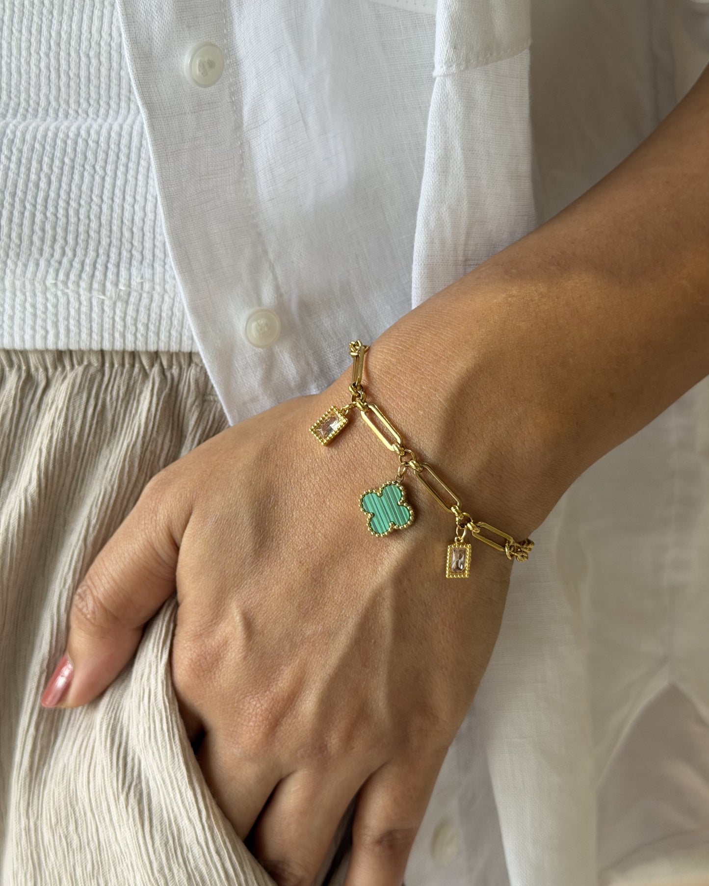 Emerald Clover Bracelet