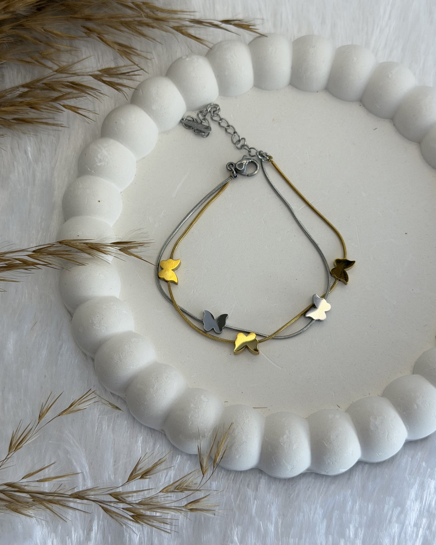 Golden Wings Dual Tone Bracelet