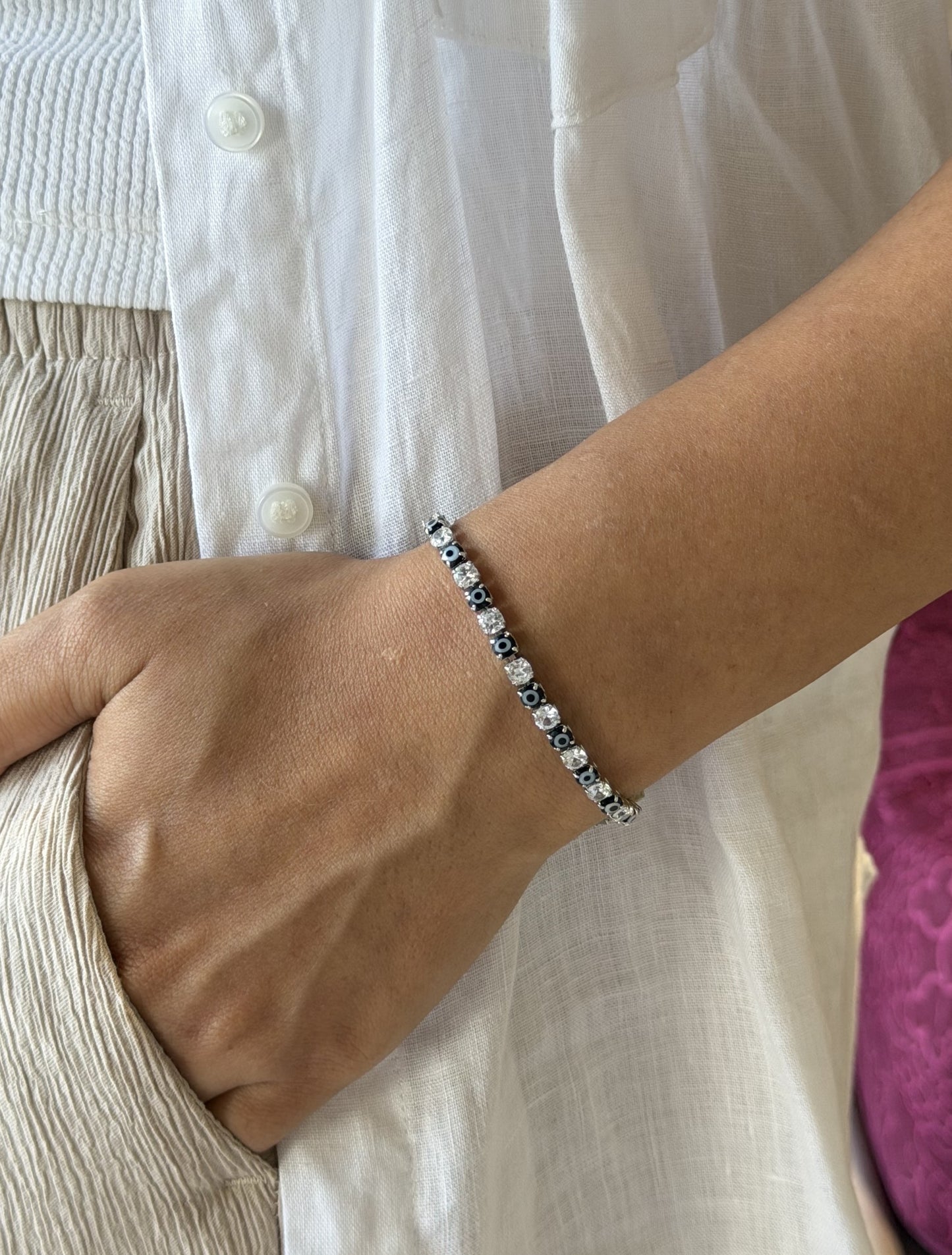 Evil Eye Tennis Bracelet