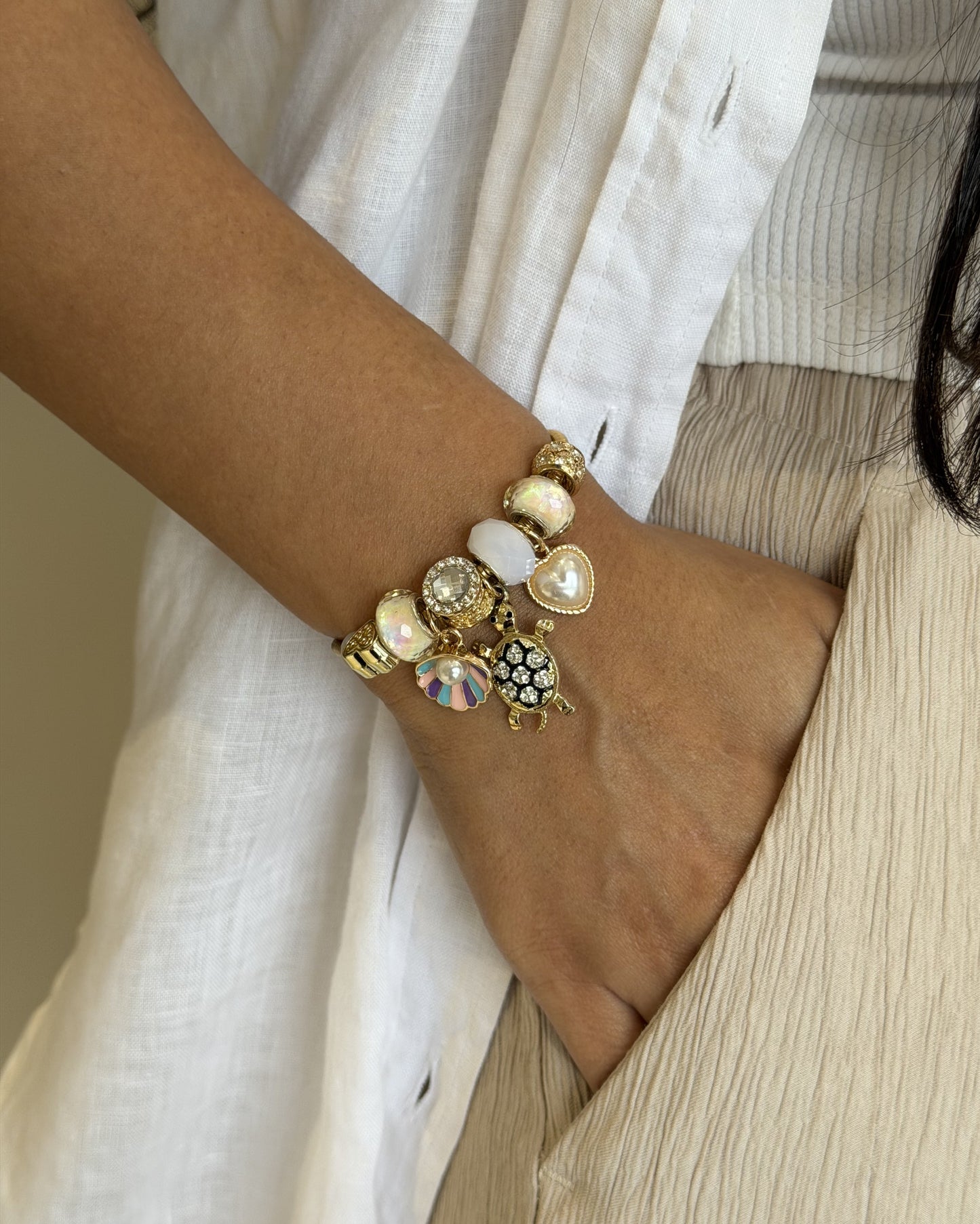 Pearl Tide Charm Bracelet