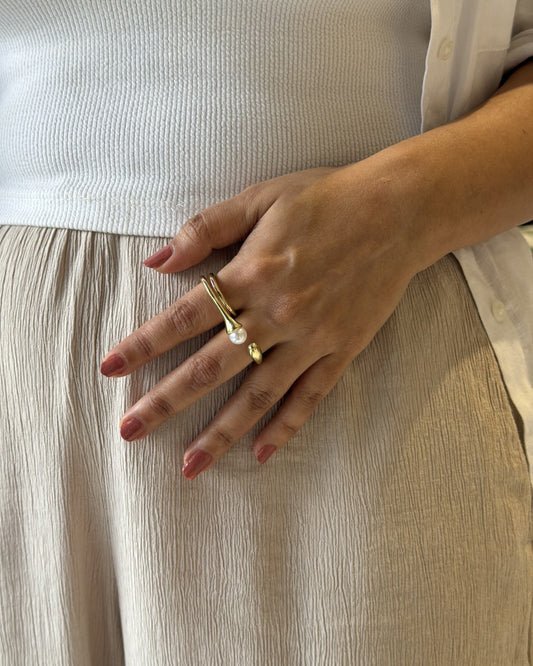 Duo Pearl Ring (Size-8)