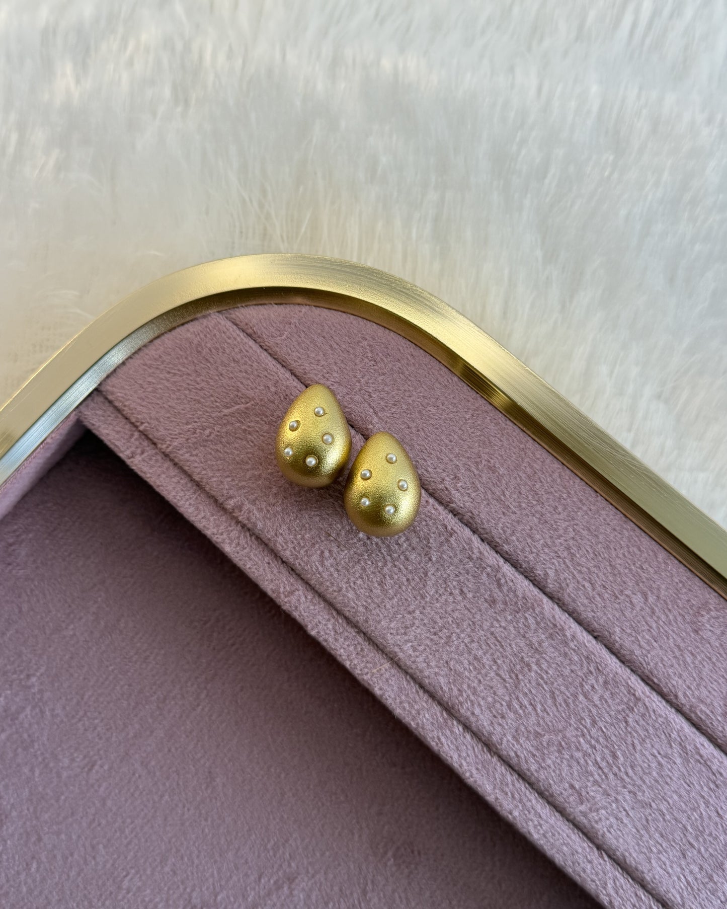 Pearl Dot Teardrop Studs