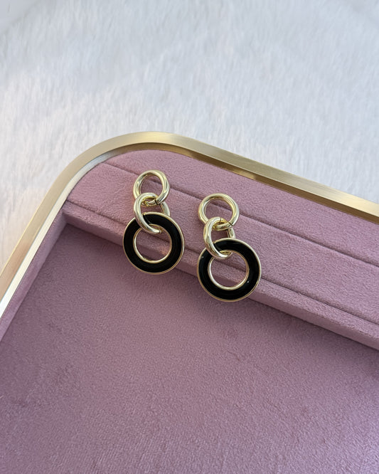 Noir Link Drop Earrings