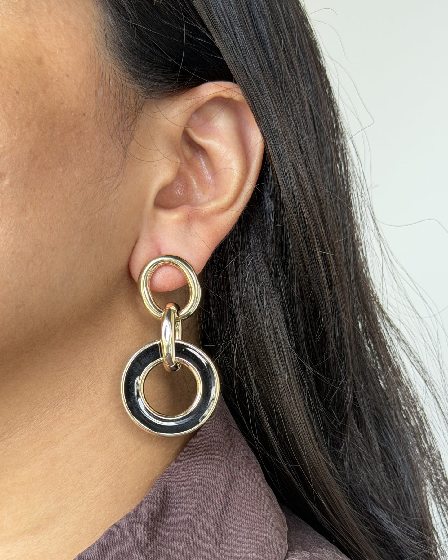Noir Link Drop Earrings