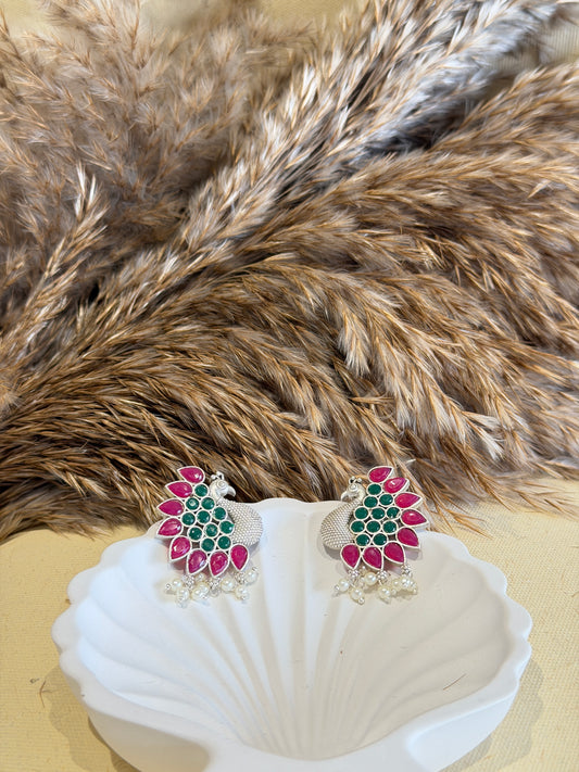 Peacock studs