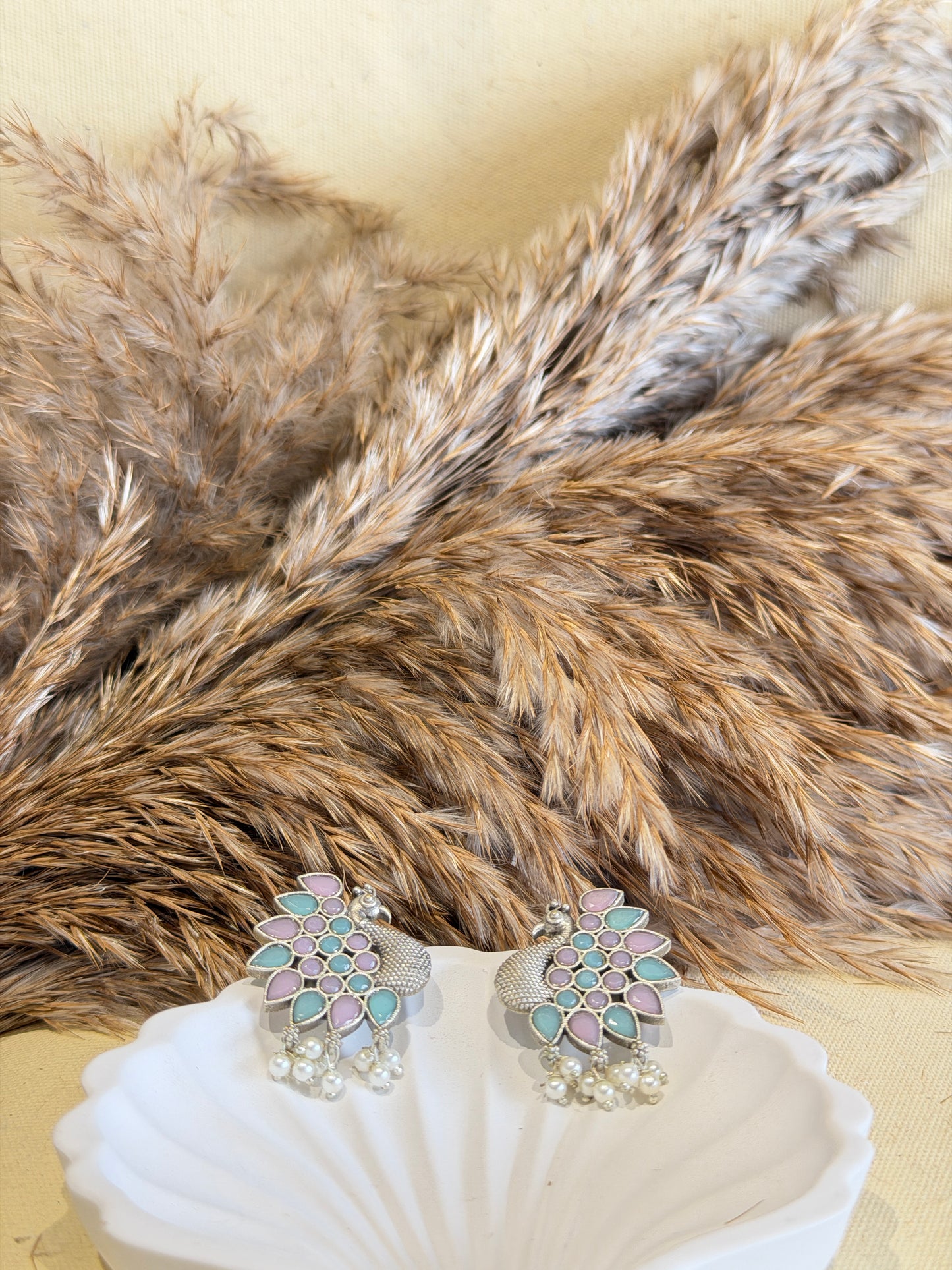 Peacock studs
