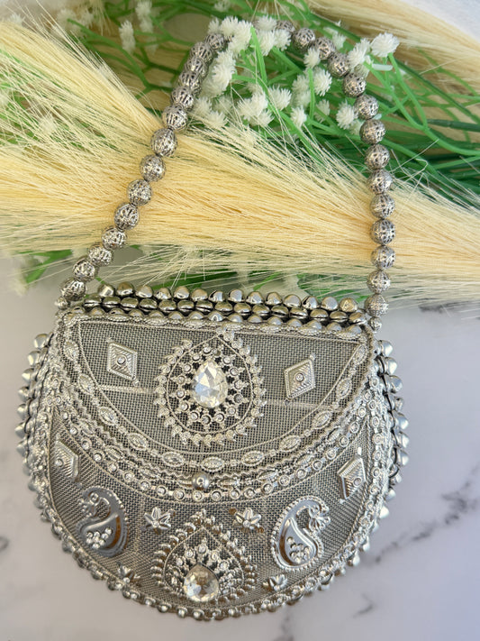 Moonstone Metal Clutch