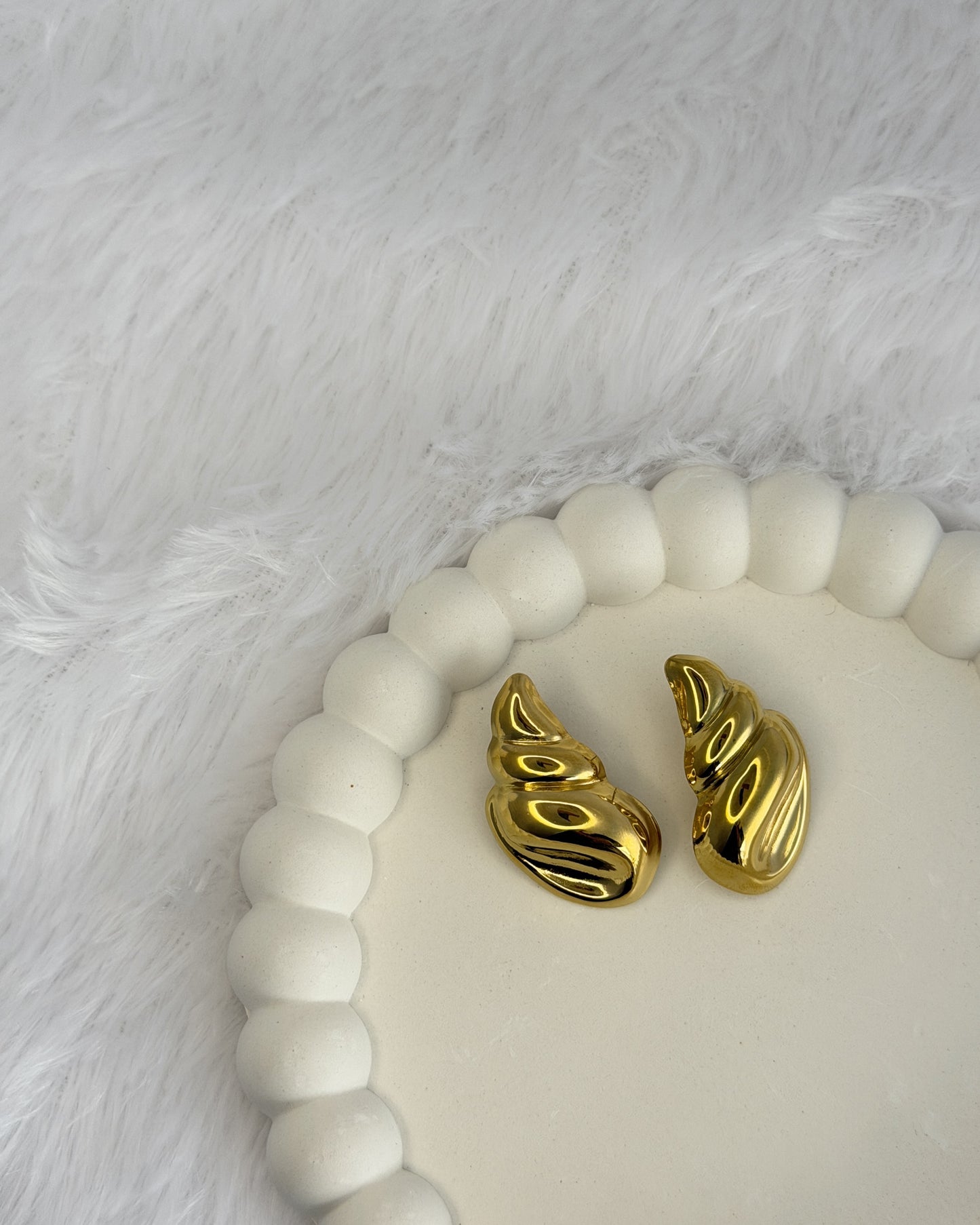 Golden Seashell Studs