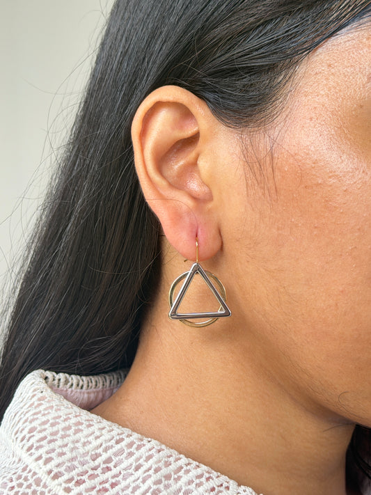 Two Tone Statement Earrings