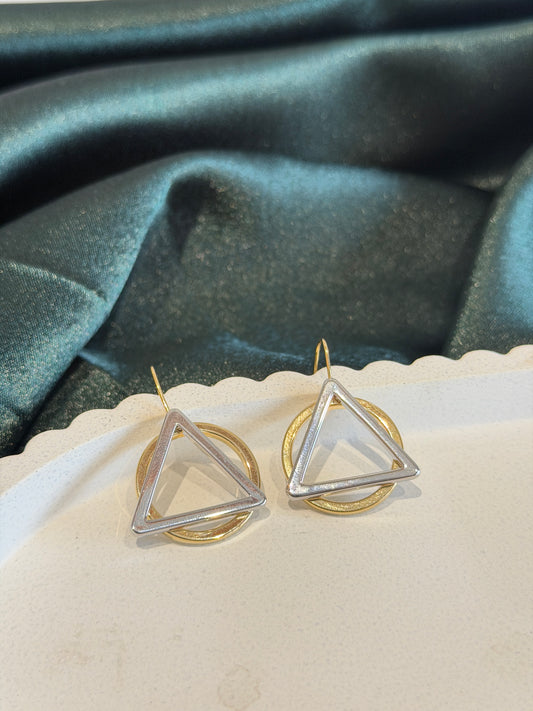 Two Tone Statement Earrings