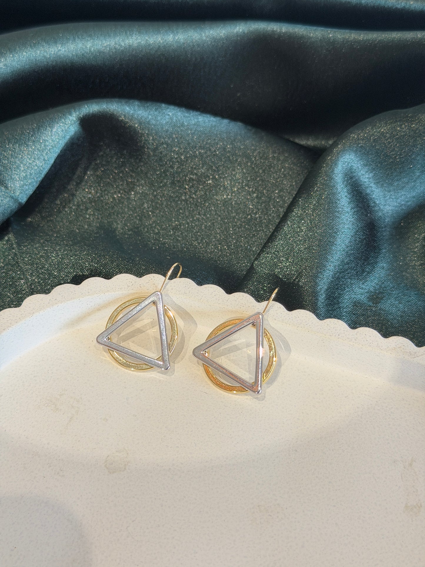 Two Tone Statement Earrings