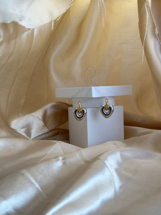 Dual tone Heartt Earrings