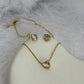 Celeste Heart Necklace & Stud Set