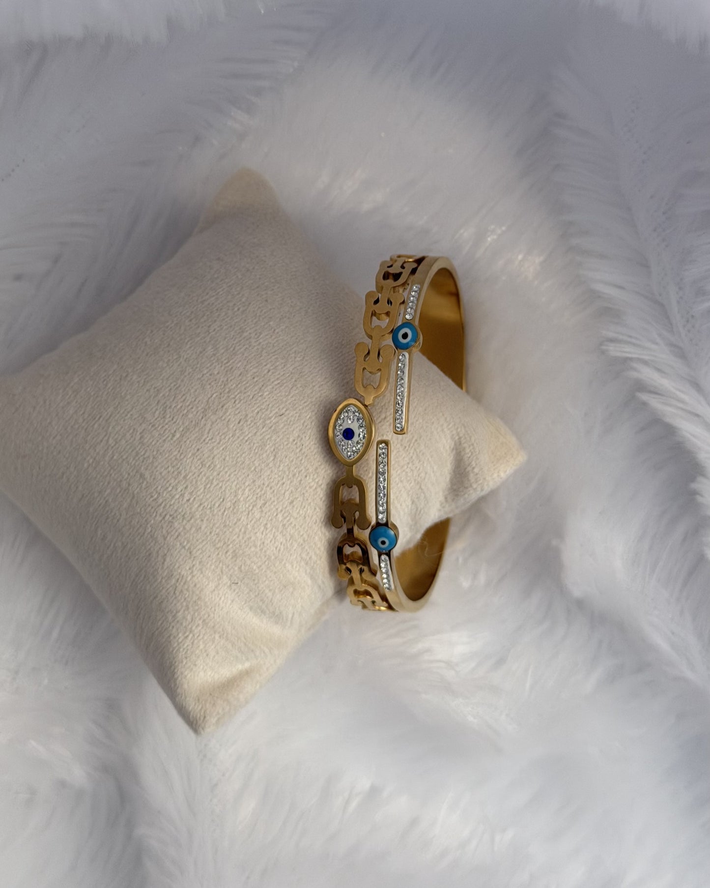 Evil eye studded bracelet