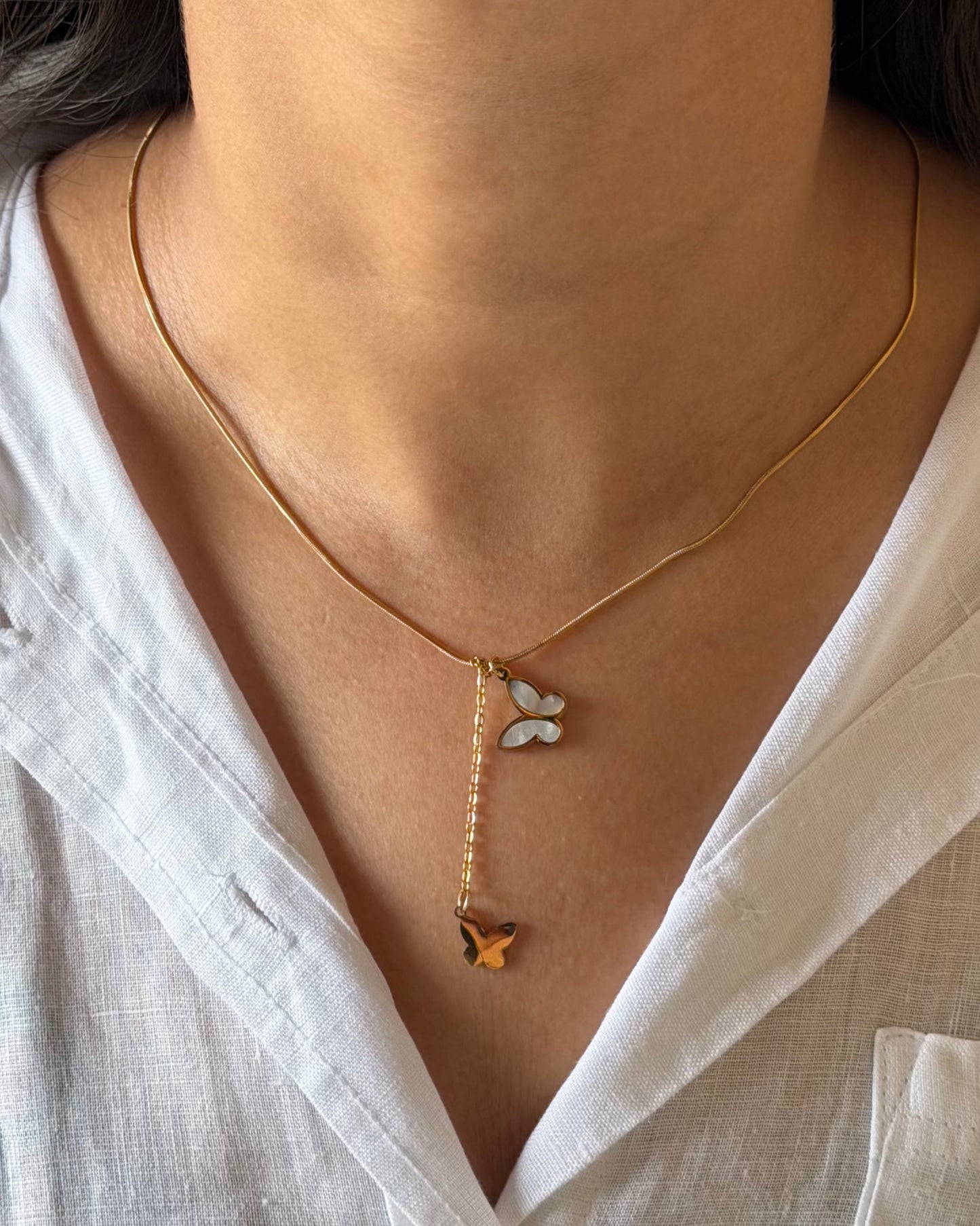 Butterfly Drop Necklace