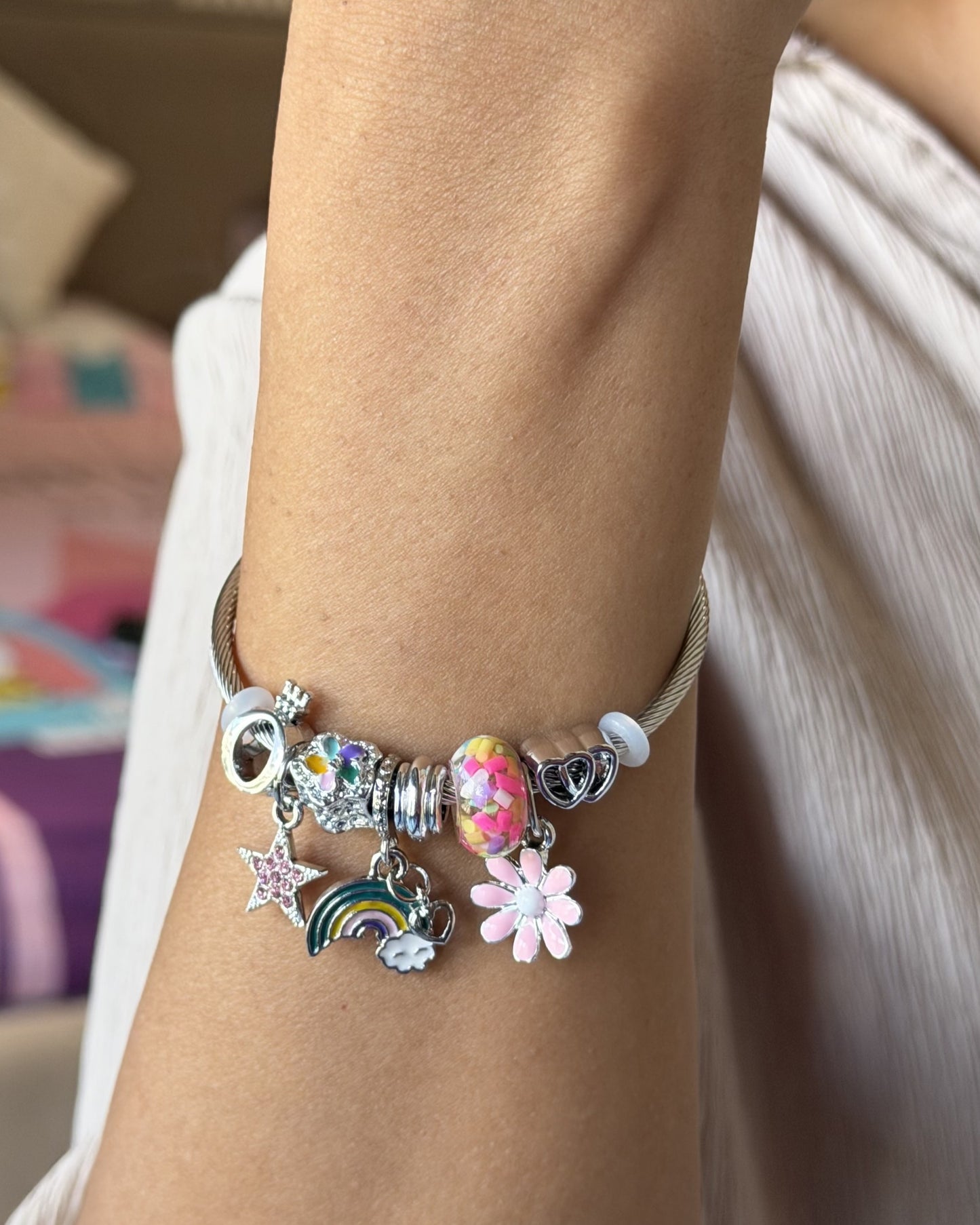 Confetti Rainbow Charm Bracelet