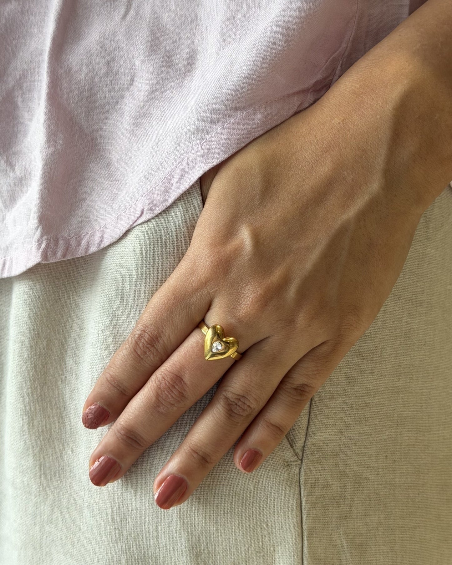 Amora Heart Ring (Size Adjustable)