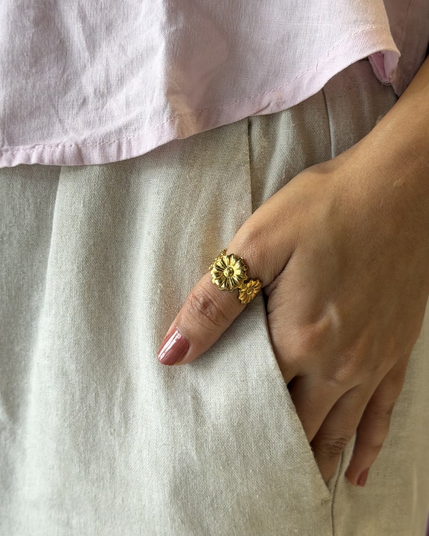 Marigold Bloom Ring (Size Adjustable)