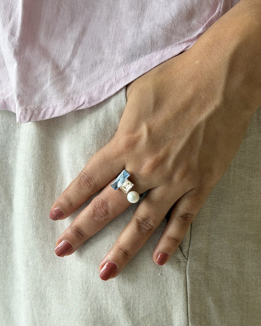 Opal Sky Ring (Size Adjustable)