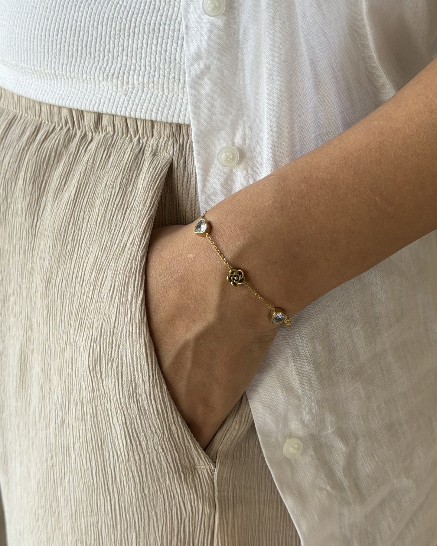 Rosé Heart Bracelet