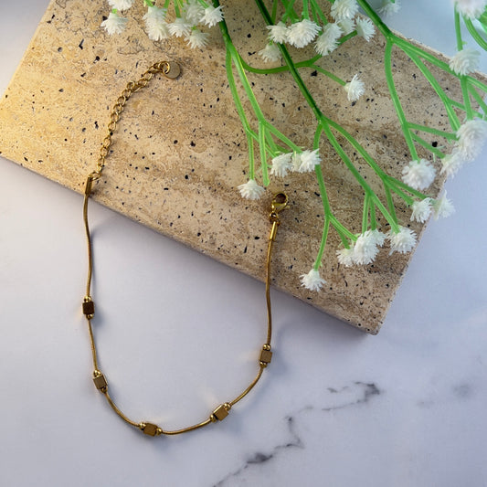 Golden Cube Anklet