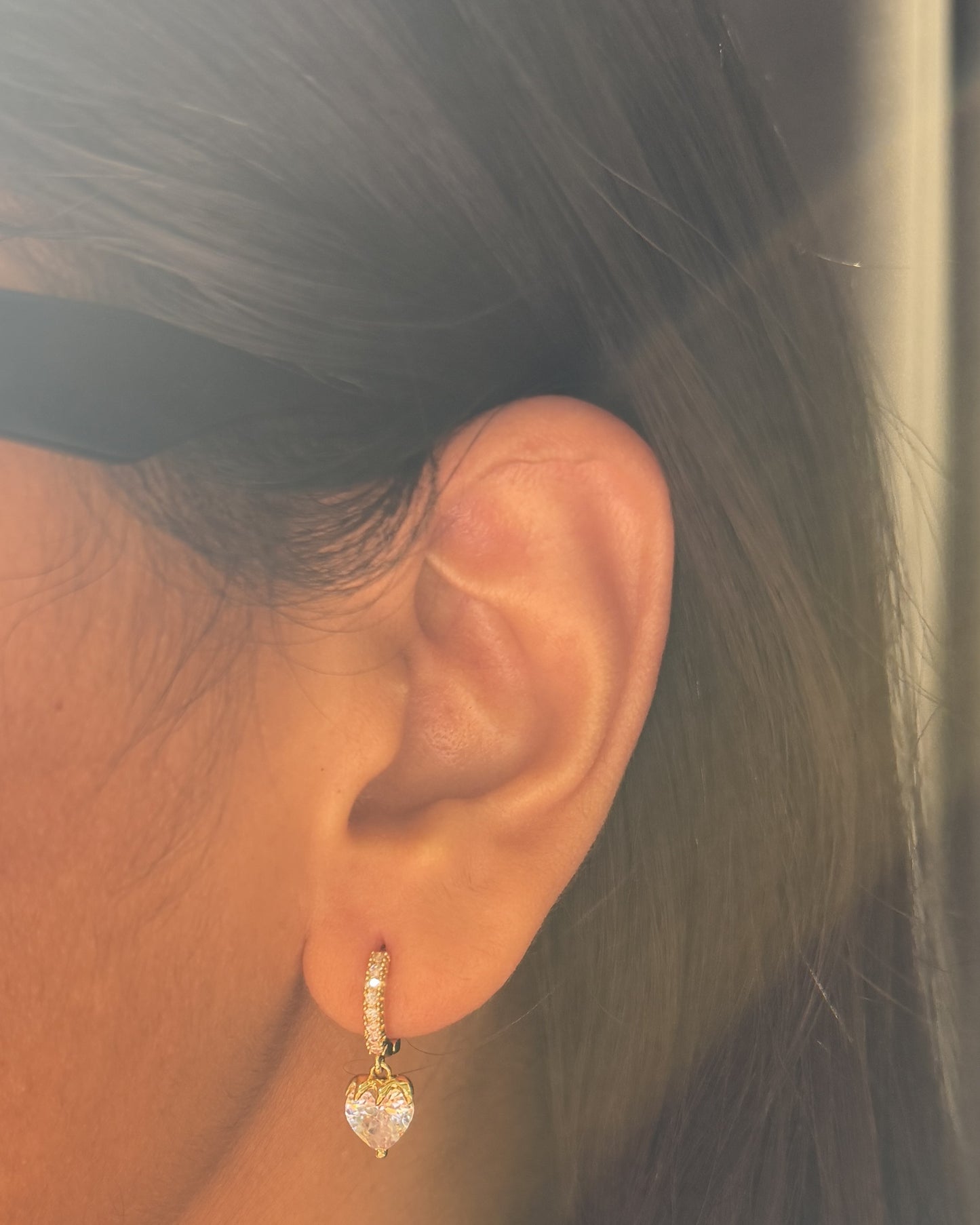 Dainty Heart Drop Earrings