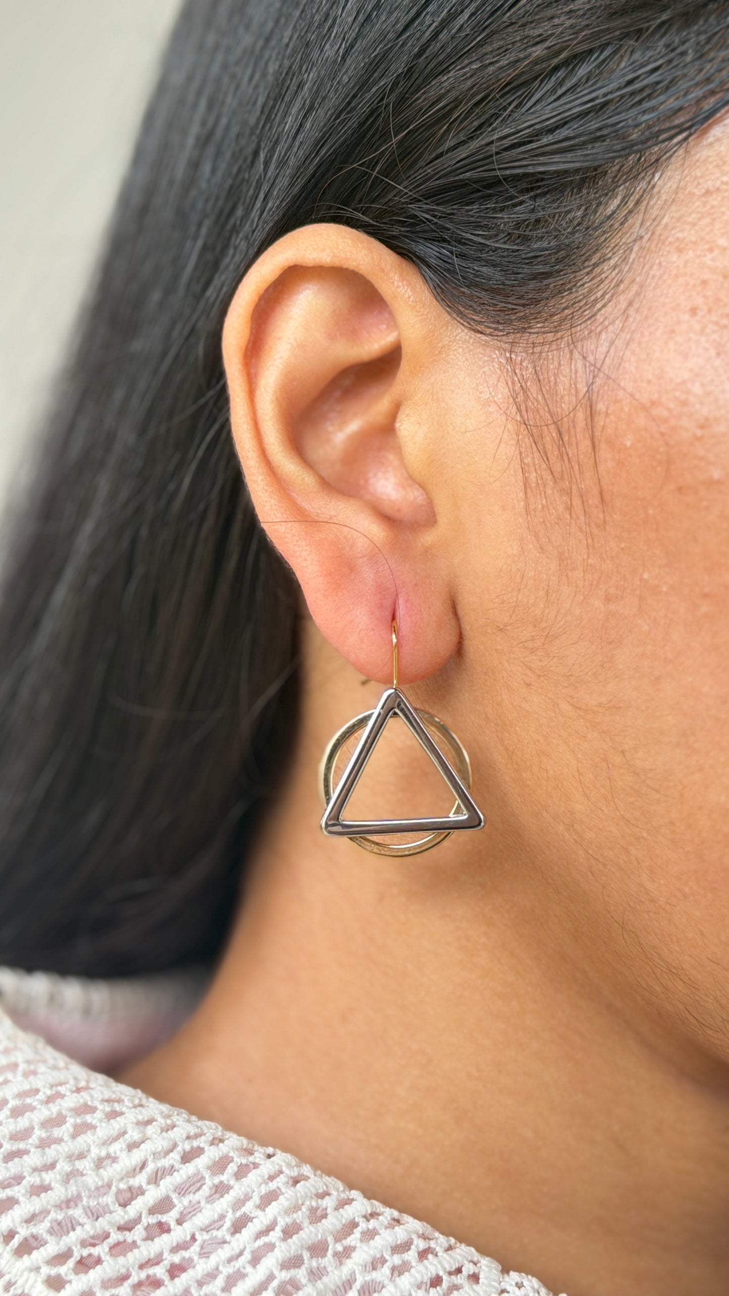 Two Tone Statement Earrings