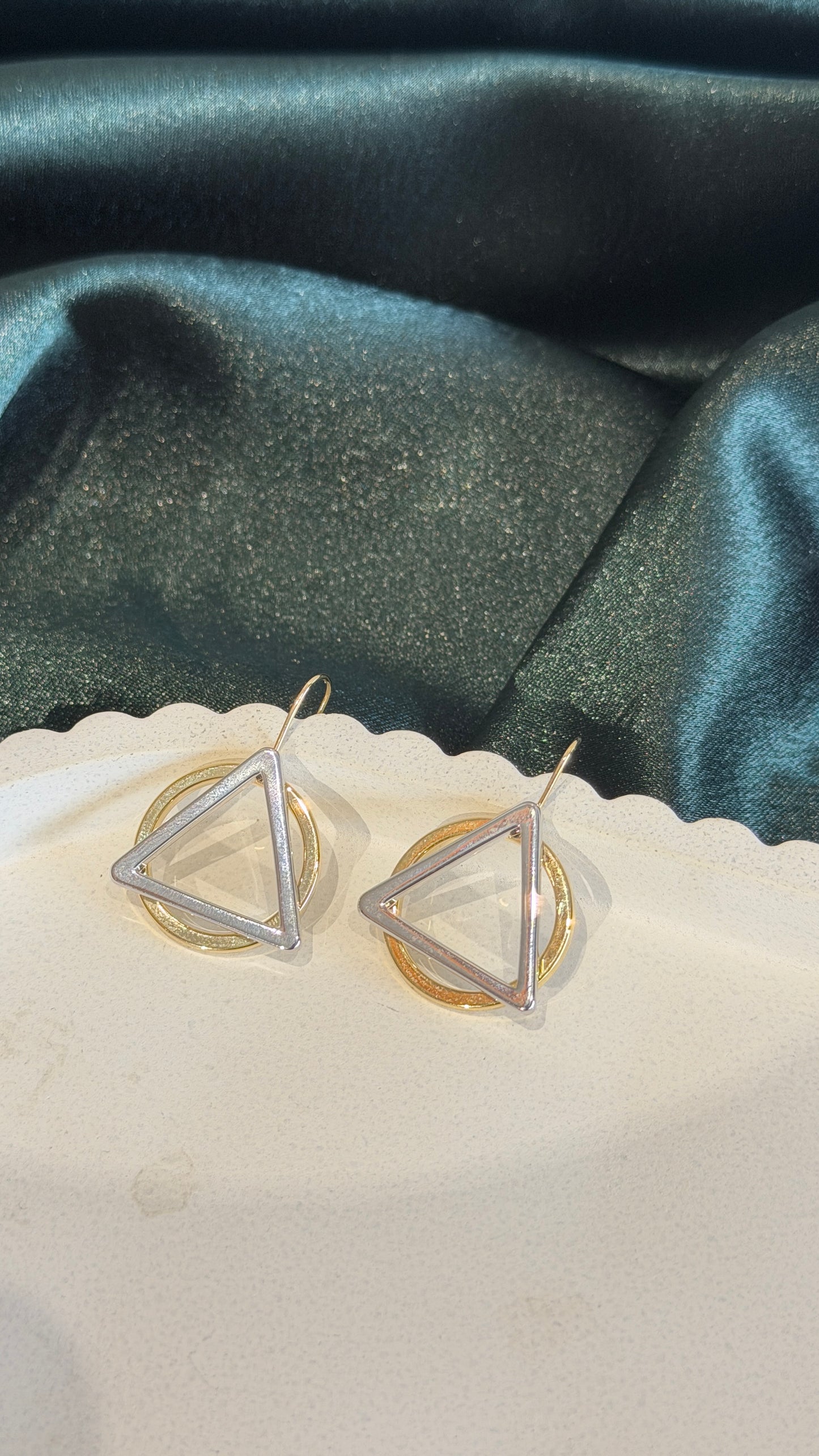 Two Tone Statement Earrings