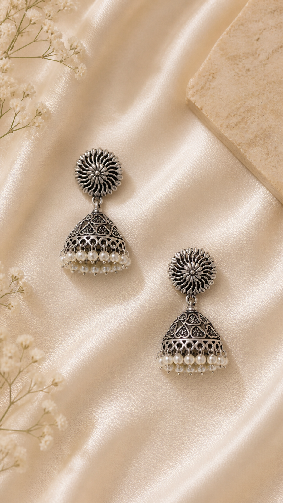 Silver Jhumka