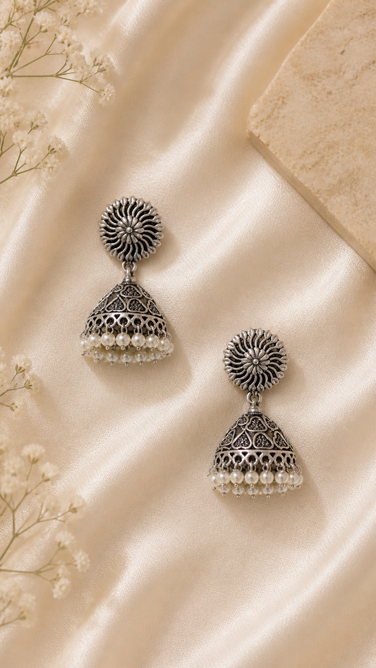 Silver Jhumka