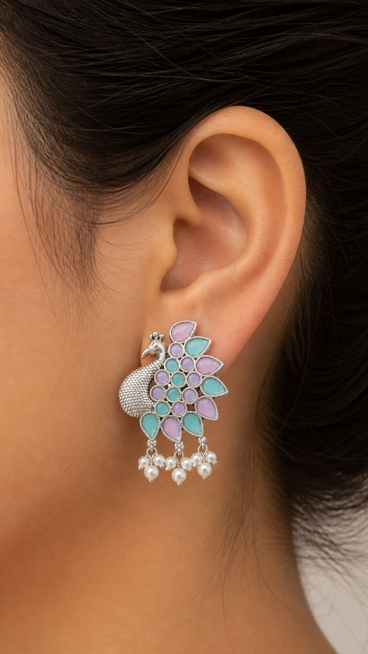 Peacock studs