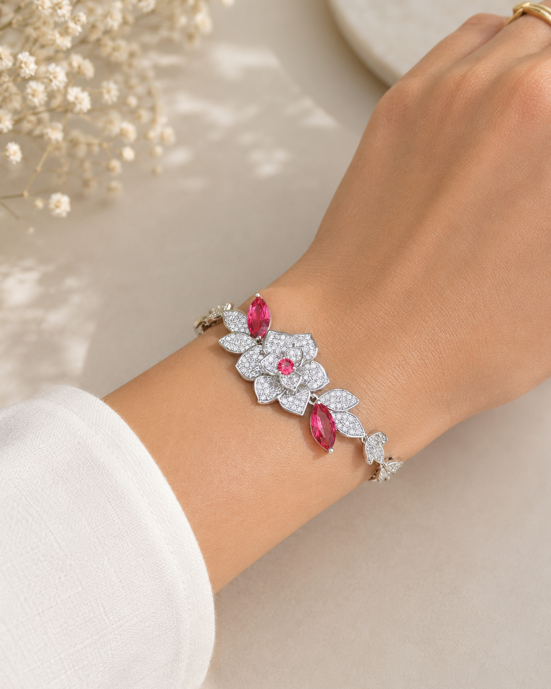Scarlet Petal Bracelet