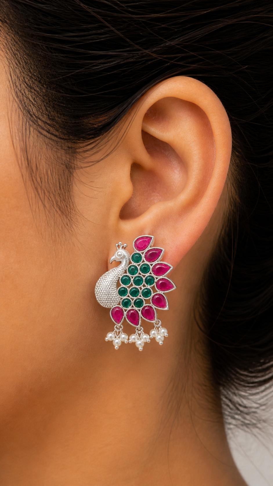 Peacock studs